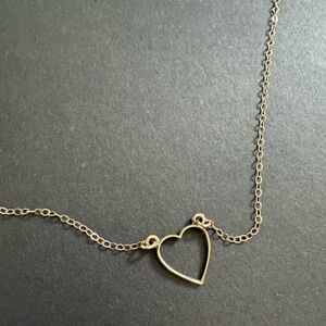 Sterling Silver Gold Plated Open Heart Pendant Necklace